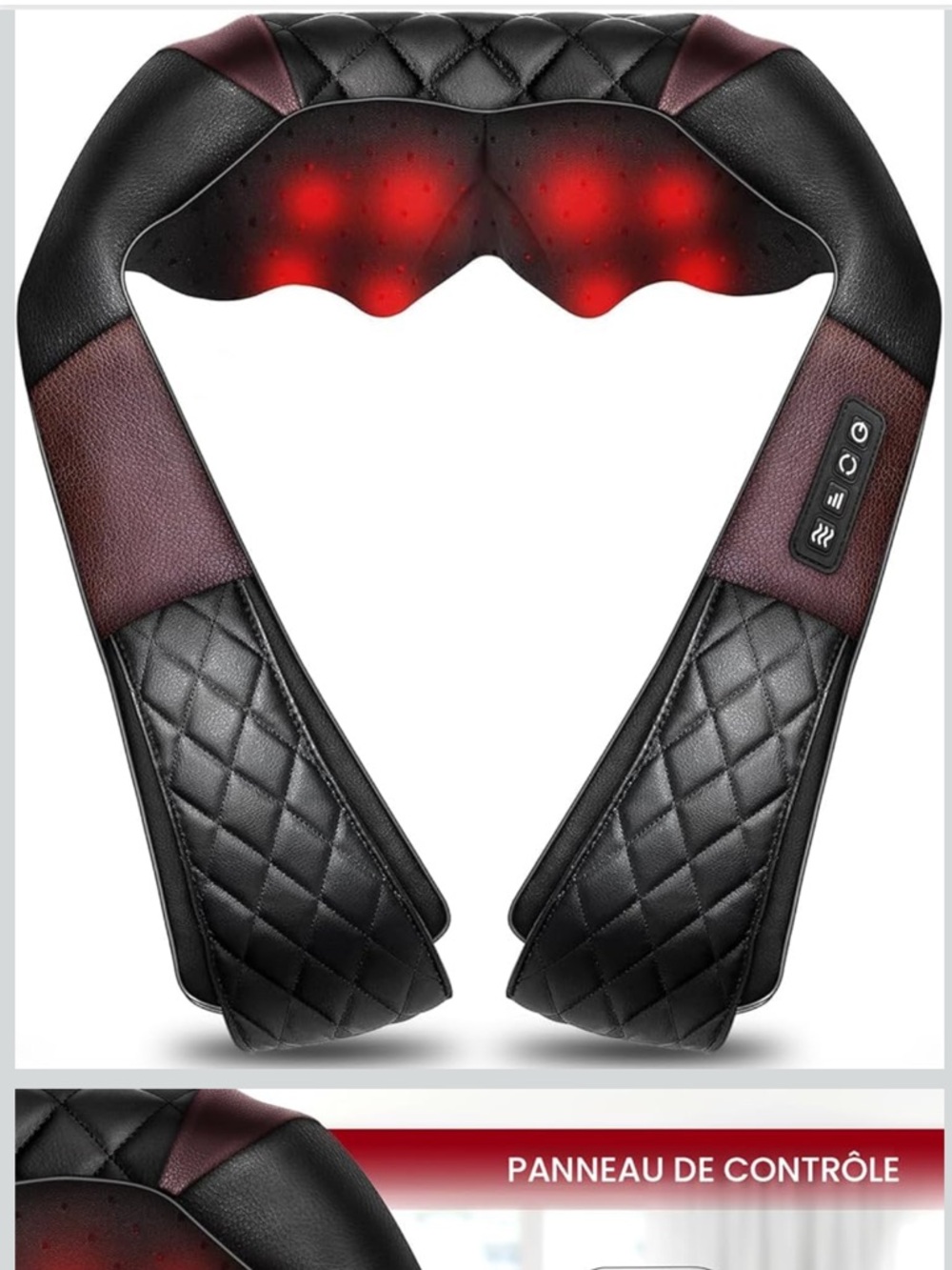 Amazon Neck and Shoulder Massager in Black and Burgundy